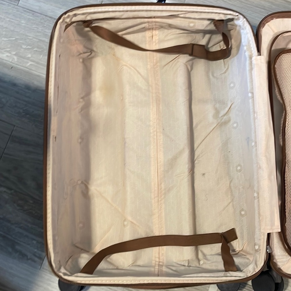 Mocha brown and tan Delaney luggage piece